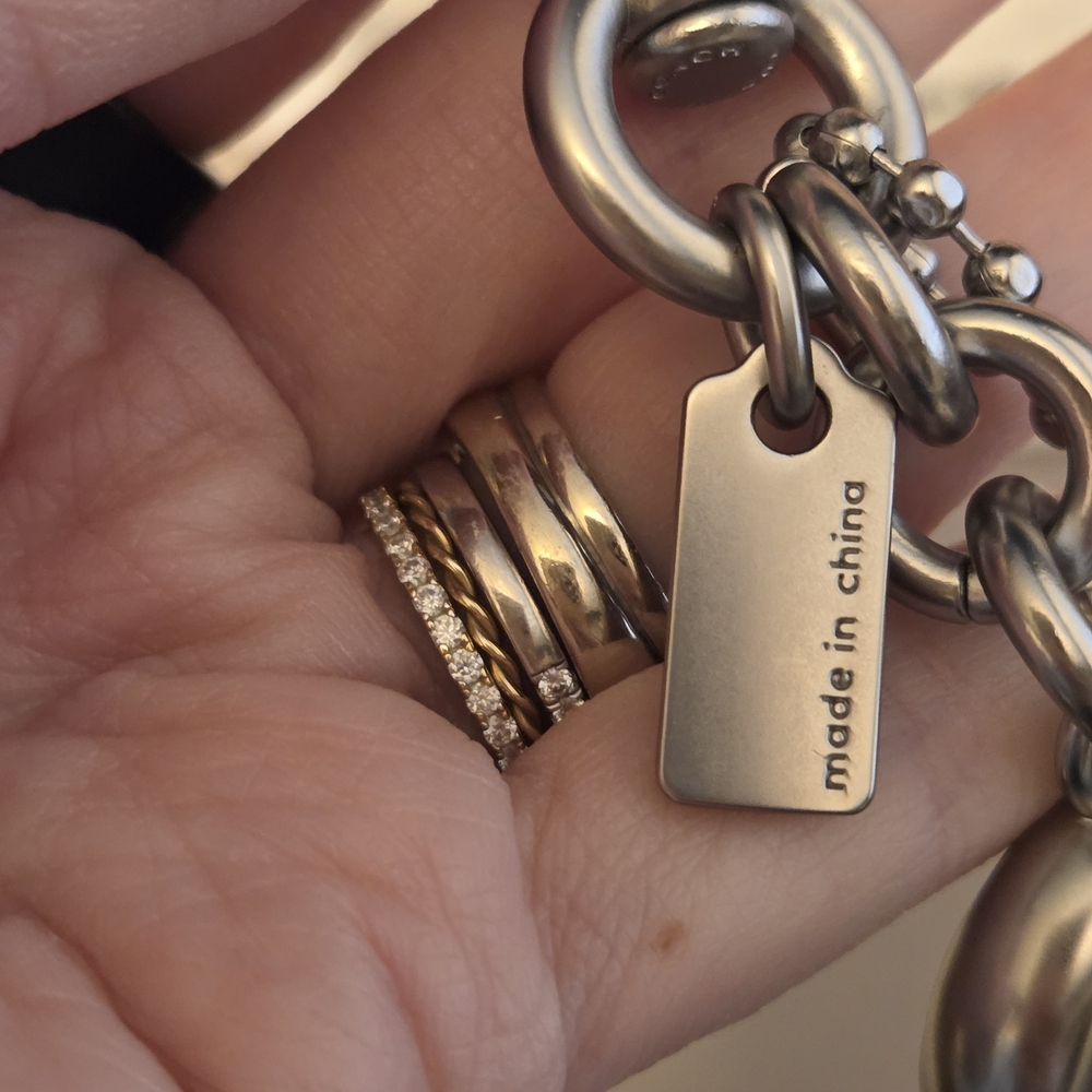 Coach | The Summer I Turned Pretty | Infinity Silver and Gold Keychain Bag Charm - Picture 8 of 16